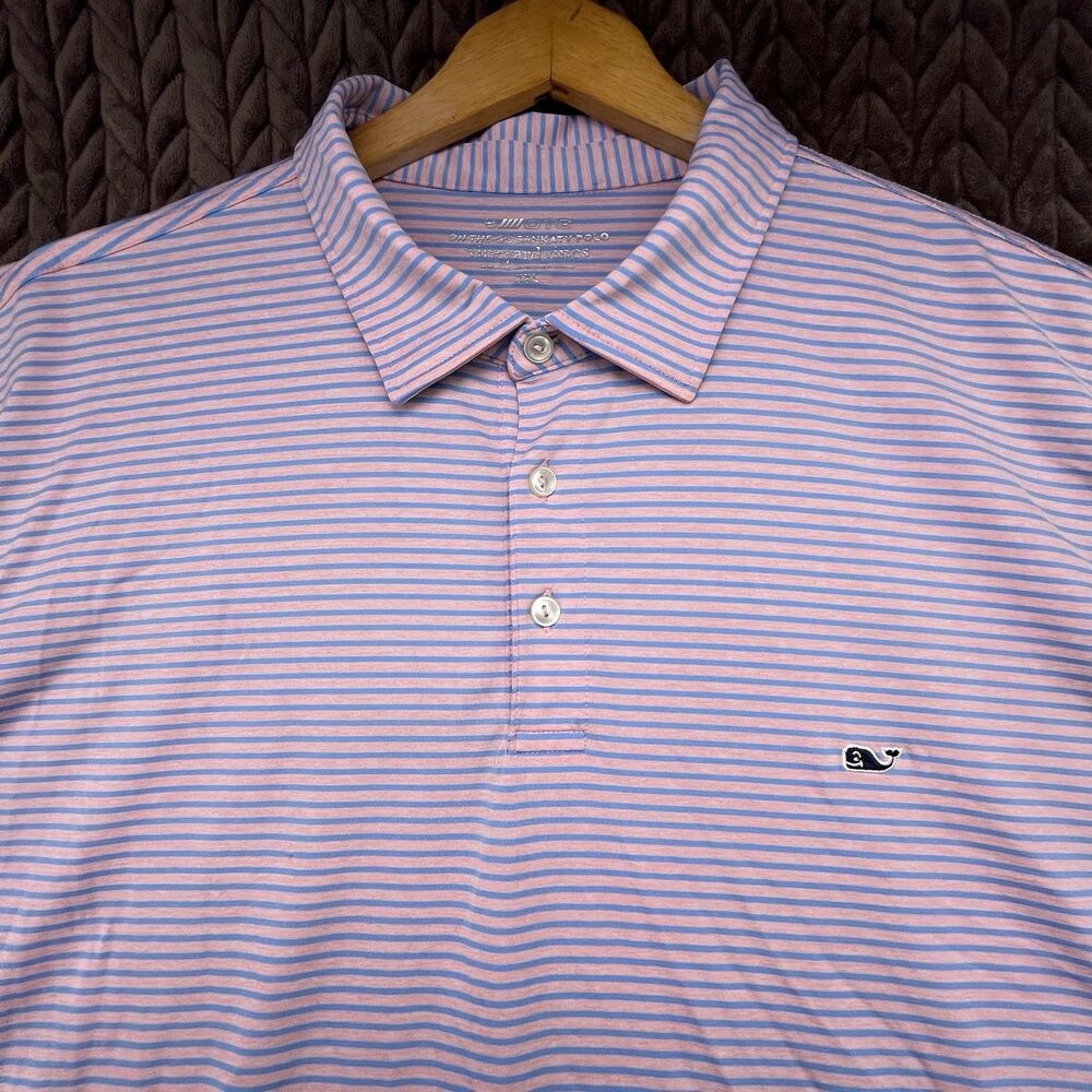Vineyard Vines Shirt Men’s 2XL On The Go Sankaty Polo Short Sleeve Golf Striped